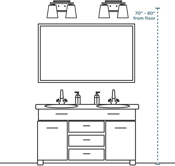 Progress Lighting P2991-74 Archie Collection Clear Double Prismatic Glass Coastal Bath Vanity, 2-Light, Venetian Bronze