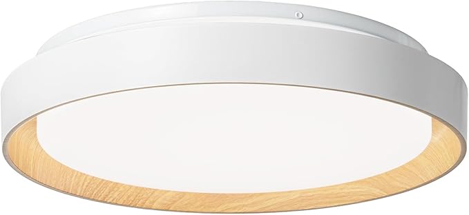 15.94" LED Flush Mount Ceiling Light White and Gold, Low Profile Light Fixture, Dimmable 5CCT 2700K-5000K Modern LED Ceiling Light Fixture for Kitchen, Bedroom, Living Room, Hallway, Hardwired
