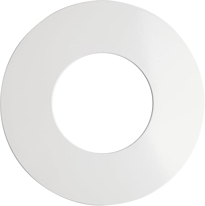 The Can Converter Ceiling Medallion for Recessed Can Light – Home Improvement Decorative Steel Flat Goof Ring & Cover Plate for 5" & 6" Cans, Small Ceiling Medallion for Chandeliers & Pendants, White