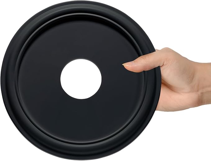 EIFHYT Molded Nylon Ceiling Medallion for Light Fixtures and Ceiling Fans 16"OD x 4"ID x 3/4"P (Fits Canopies up to 12-3/8") Black