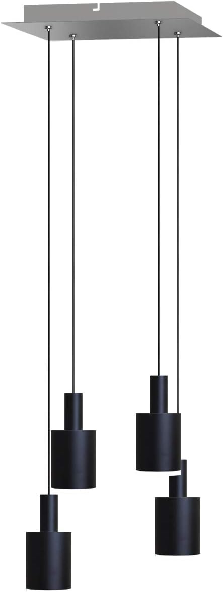 Virgo 4 Mini Pendant Lighting Black - LED Hanging Light Fixture for Kitchen Island, Bar, Foyer - Cluster Pendants - Dimmable, Adjustable Wire, Lamp Bulb Included