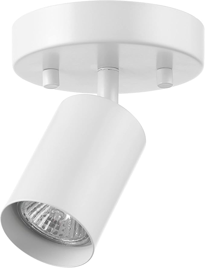 Globe Electric 1-Light Track Spotlight, Matte White, Pivoting Head, Dimmable, 57499