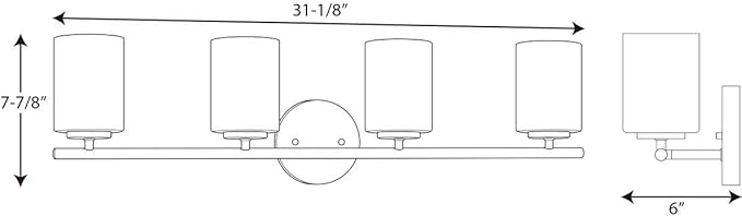 Progress Lighting P2160-20 Replay Bath & Vanity, 4-Light, Antique Bronze