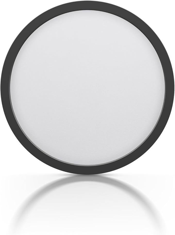 ECOELER LED Flush Mount Ceiling Light Fixture, 9inch Dimmable Round Ceiling Light, 24W 1800Lm, 5CCT Selectable Low Profile Slim Flat Panel Lights, ETL & FCC, Black