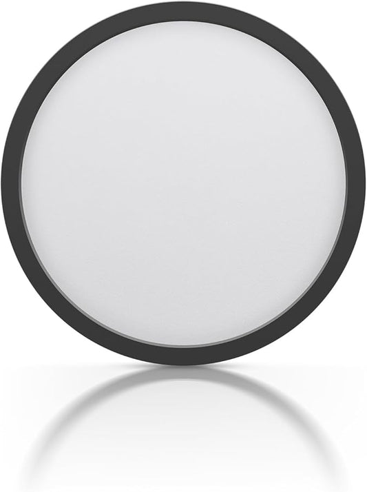 ECOELER 12inch Black LED Flush Mount Ceiling Light, 5CCT Selectable Surface Mount Flat Panel Light, 28W 2400Lm, Dimmable Low Profile Lighting Fixture for Kitchen, Bedroom, Laundry, ETL Listed