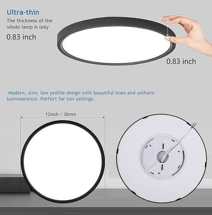 16Pack 12Inch 3200LM LED Flush Mount Ceiling Light,28W White 6000K,120V Slim Surface Mount Ceiling Light Fixture for Kitchen Bedroom Living Room