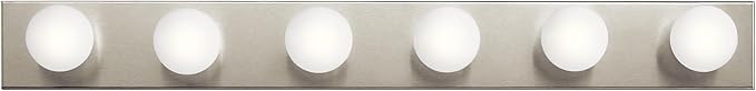 Kichler 36" Bath Bar Vanity Light in Brushed Nickel, 6-Light Traditional Bathroom Light, (36" L x 4.25" H), 626NI