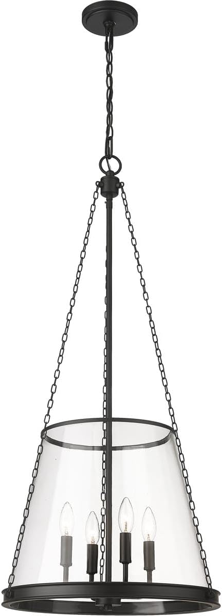 Z-Lite 341P18-MB Prescott Pendant, 4-Light 240 Total Watts, Matte Black