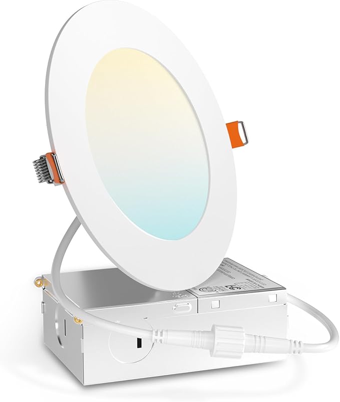 Amico 1 Pack 4 Inch 5CCT Ultra-Thin LED Recessed Ceiling Light with Junction Box