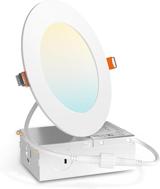 Amico 1 Pack 4 Inch 5CCT Ultra-Thin LED Recessed Ceiling Light with Junction Box