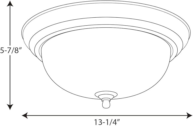 Progress Lighting 2-Light Ceiling Light, Flush Mount Ceiling Light Fixture for Interior Kitchen Lights, Hallway, Bedroom, Living Room, 13-1/4”, 5-13/16”, White, Alabaster Glass Shade