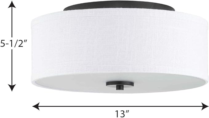 Progress Lighting P350130-143 Inspire Close-to-Ceiling, Black, 5.50x13.00x13.00