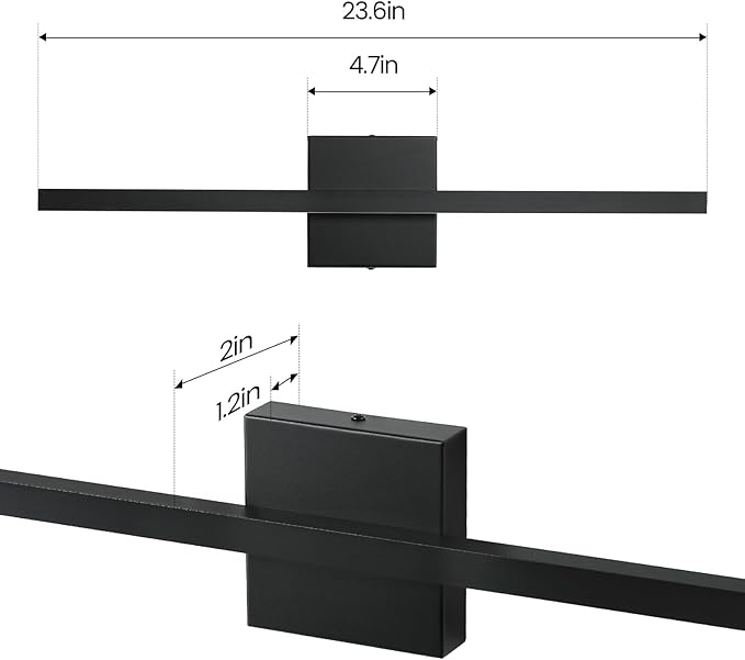 Epinl Modern Vanity Light Fixtures 24 Inch, 18W Dimmable 5CCT Black Bar Vanity Light Over Mirror, LED Bath Lighting Fixture for Bathroom Mirror Cabinets Bedroom-ETL Certificated
