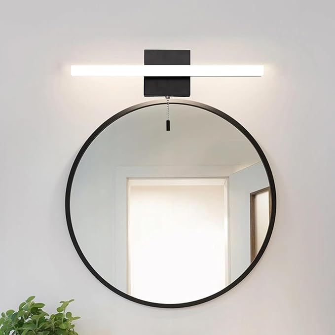COTULIN 16 Inch Black Vanity Light Bar with Pull Switch 10W Brightness Ideal for Cabinet Lighting Picture Light and Sink Light for Kitchen and Bathroom Applications Modern Design Efficient Lighting