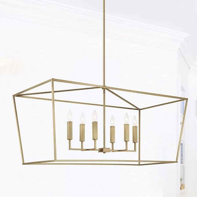 Capital Lighting 837661MB Thea Symmetrical Clear Line Island/Linear Pendant, 6-Light 360 Total Watts, 21" H x 42" W, Matte Black