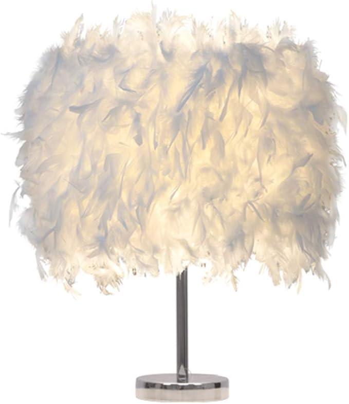 Table Lamp, Hinmay Modern Elegant Bedside Table Light Bedroom Desk Night Light Lampshade for Living Room Wedding Room Reading Sitting Room Decorations