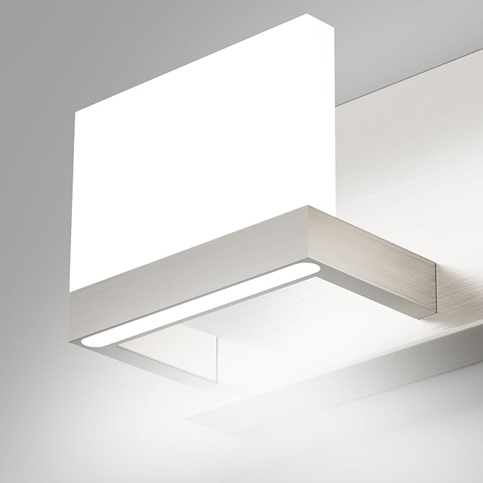 Tipace 3 Lights LED Modern Vanity Light Brushed Nickel Bathroom Lighting Fixture Up and Down Bathroom Wall Light Over Mirror(White Light 6000K)