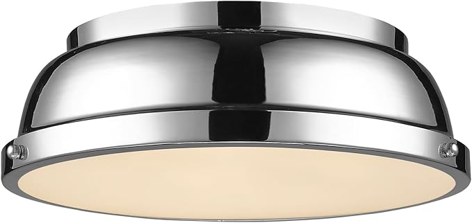 Golden Lighting Yep Duncan 2-Light Flush Mount in Chrome