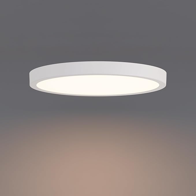 Builder Essential Round LED 7in Flush Mount 14W 1,100 Lumens with 5-CCT Selectability 2700-3000-3500-4000-5000K in White