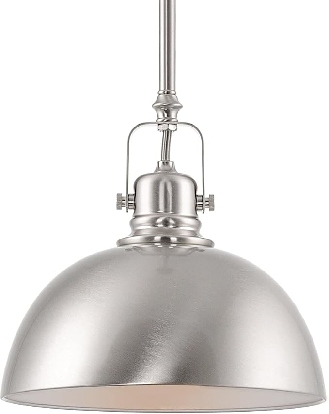 Kira Home Belle 9" Contemporary Industrial Pendant Light, Adjustable Length + Shade Swivel Joint, Brushed Nickel Finish