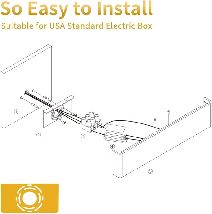 Aipsun 20W/24in Rectangular LED Black Modern Wall Sconce Horizontal Up and Down Wall Mount Light for Indoor Vanity Bar Light Bedroom Living Room Bathroom Home Lighting Fixtures (Warm White 3000K)