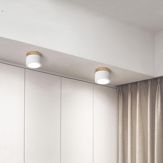 4.2-Inch Macaron Style Ceiling Light, Nordic Modern Ceiling Light Fixture, 15W LED Mini Cylinder Minimalist Close to Ceiling Lamp for Bedroom Hallway Entryway Kitchen Foyer Office