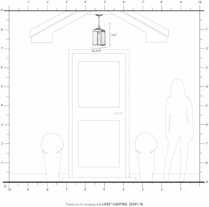Livex Lighting 20591-76 Nyack - One Light Outdoor Hanging Lantern, Scandinavian Gray Finish with Clear Glass