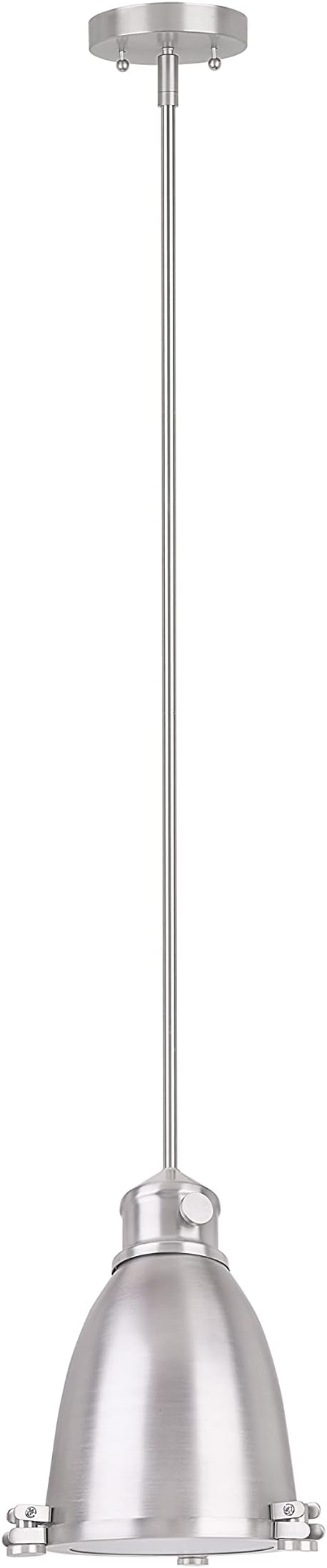 Aspen Creative 61125-11, One-Light Hanging Mini Pendant Ceiling Light, Transitional Design in Satin Nickel Finish, 8" Wide
