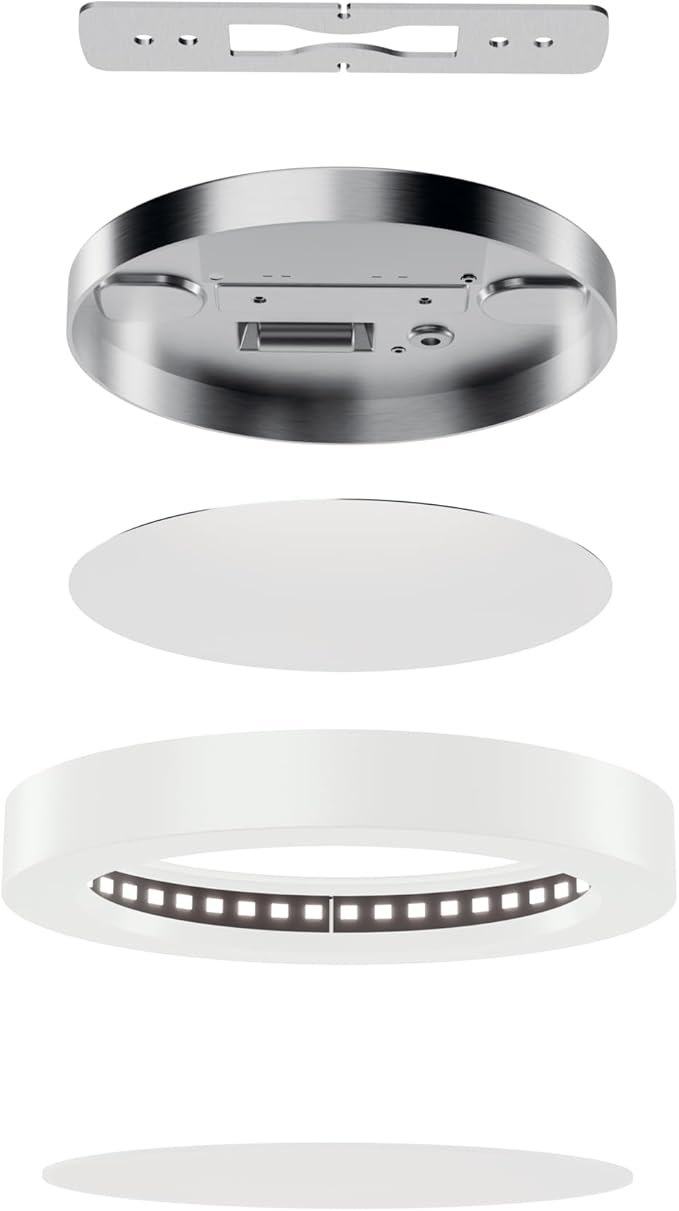 KICHLER Ara 5.32" Modern Minimal Round LED Downlight in White, for Wet Indoor Locations, Supplemental Lighting, Integrated LED, Edge-Lit Technology, 750 Lumens, Dimmable to 10%, 53005WH30