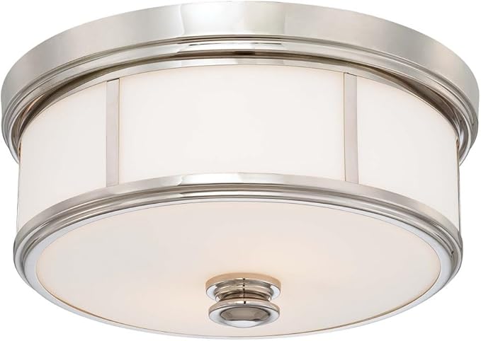 Minka Lavery Flush Mount Ceiling Light 6369-613 Low Profile Fixture, 5-Light 300 Watts, Polished Nickel