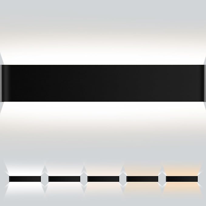 Modern LED Wall Sconce, 32W Dimmable 5CCT (3000K-6500K), Upper and Lower Illuminated Wall Sconce, for Bedroom, Living Room, Hallway, Vanity Lights (33 Inch - Matte Black 1 Piece)