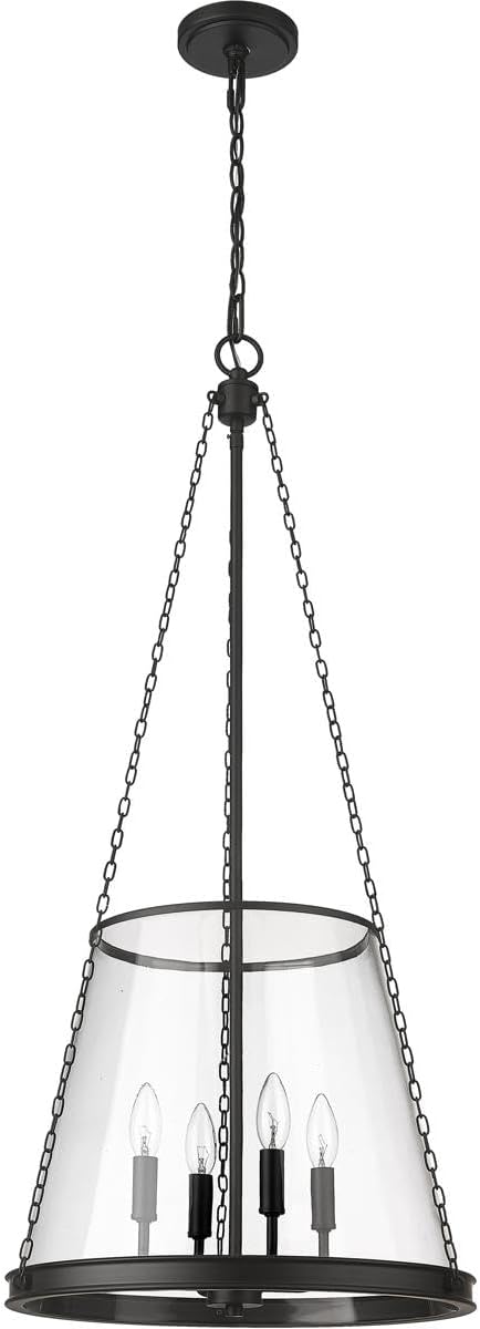 Z-Lite 341P18-MB Prescott Pendant, 4-Light 240 Total Watts, Matte Black