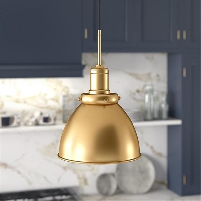 Madison 12" Wide Pendant with Metal Shade in Brass/Brass