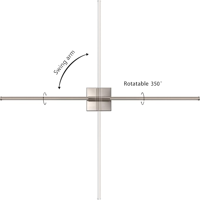JONATHAN Y 32" Nickel Modern Dimmable Integrated LED Wall Sconce, Minimalist Adjustable Metal Vanity Light for Bathroom Mirror, Bedroom, Hallway, 3000K, ETL Listed (JYL7040E)