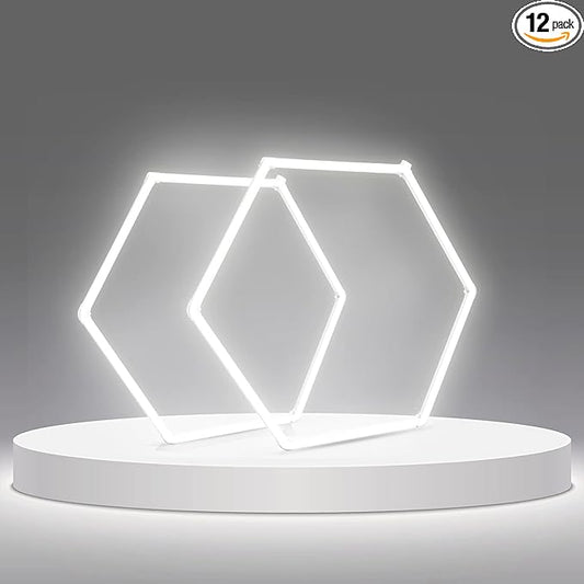 LZHOME LED Hexagon Garage Light: 12700LM Car Detailing Shop Light, DIY Splicing Ceiling & Wall Decor Lights, for Workshop Basement Gym Warehouse Bar Gaming Room