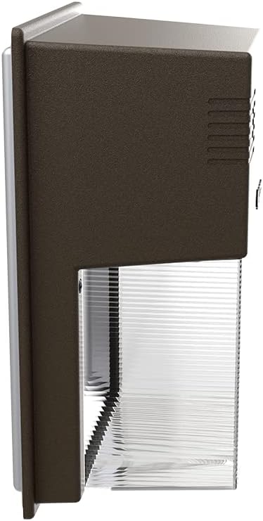 Lithonia Lighting 7" Mini LED Wall Pack Outdoor Light Fixture, 3-Way Selectable CCT 3000K/4000K/5000K, Adjustable Lumens, Dusk to Dawn Photocell, MVOLT, Bronze (TWS LED ALO SWW2 MVOLT PE DDB M2)