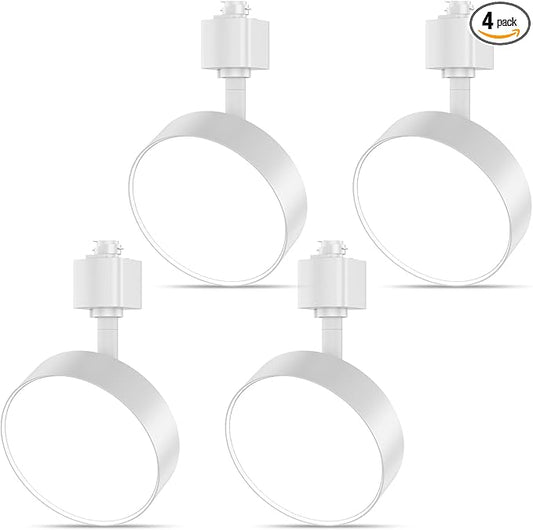 Diffuse LED Track Lighting Heads H Type Track Light Heads Dimmable Kitchen Track Lighting Fixtures Ceiling, Compatible with H Track Rails - Flicker Free CRI90+ 4000K 12W 1000lm, 4 Pack White