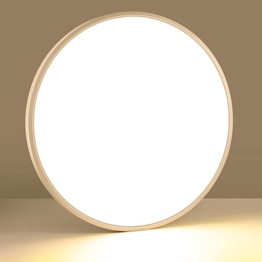 LightingWill 24 Inch LED Flush Mount Ceiling Light Fixture, 2800K Warm White, 5600LM, 45W, Flat Modern Round Lighting Fixture, 400W Equivalent White Ceiling Lamp for Kitchens, Bedrooms.etc.