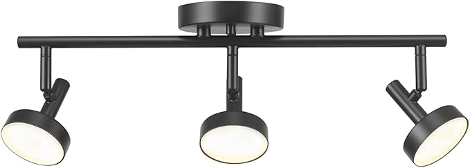 GLOBE Electric 64000007 19" 3-Light 22.5W Dimmable LED Integrated Track Lighting, Matte Black, Lighting for Kitchen, Bathroom, Bedroom, or Dining Room, Living Room Ceiling Lights, Light Fixture