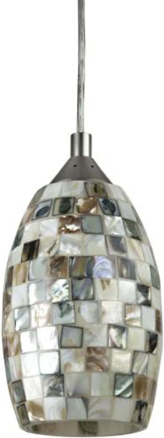 Sunlite 11 Inch LED Decorative Pendant Light Fixture, 9 Watts (60 Watt Equivalent), 800 Lumens, Dimmable, Glass Shade, Brushed Nickel Finish, ETL Listed, Venice
