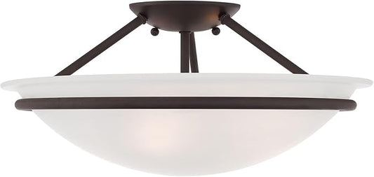 Livex Lighting 4824-07 Newburgh 3-Light Ceiling Mount, Bronze