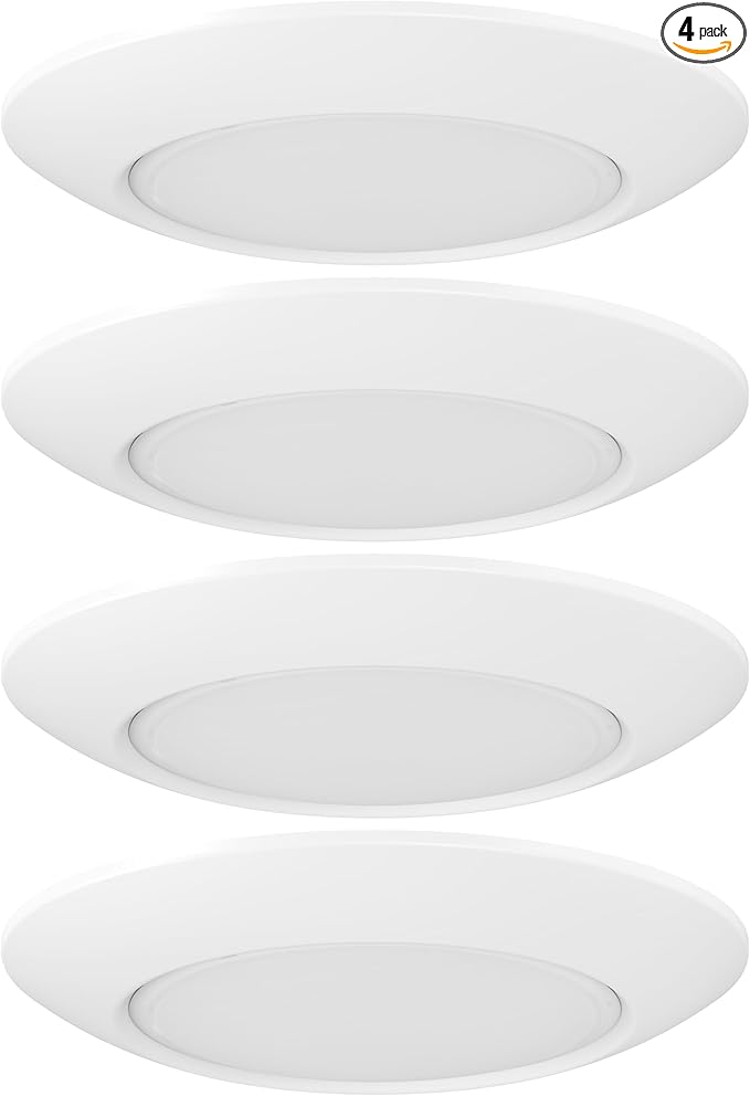 GETINLIGHT 9-Inch LED Disk Lights, Dimmable Surface Mount, 5 Color Temperature Selection, 4-Pack, Matte White, ETL Listed, IN-0301-5-WH-5T