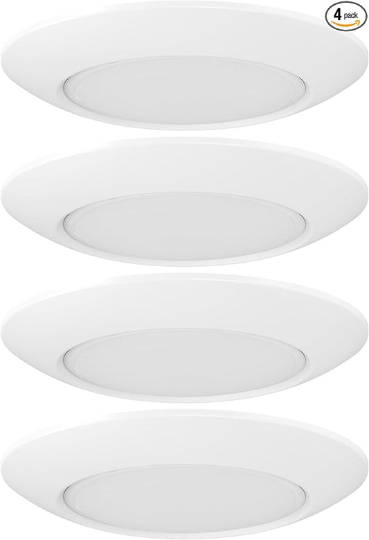 GETINLIGHT 9-Inch LED Disk Lights, Dimmable Surface Mount, 5 Color Temperature Selection, 4-Pack, Matte White, ETL Listed, IN-0301-5-WH-5T