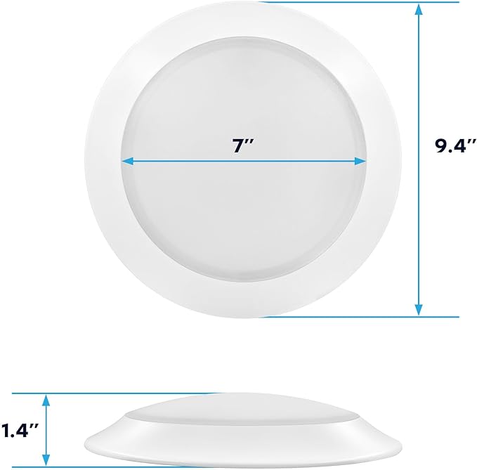 LUXRITE 8 Inch LED Disk Lights, 27W, 5CCT 2700K | 3000K | 3500K | 4000K | 5000K, Flush Mount Recessed Retrofit Ceiling Light, 2000LM, Dimmable, J-Box or 6" Can Install, Energy Star, ETL (4 Pack)