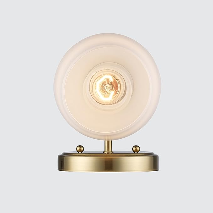 Montgomery 1-Light Wall Sconce | Brushed Gold Finish with White Frosted Glass Shade | Vertical Mounted Indoor/Outdoor Sconces | Uses E26 Base Bulb (Gold, Sconce)