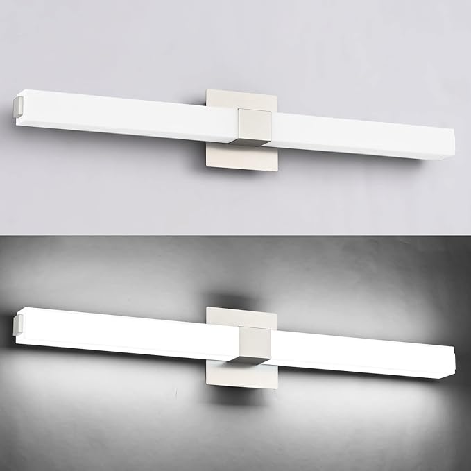ZUZITO 32in Bathroom Light Fixtures Over Mirror, Brushed Nickel Modern LED Vanity Lighting, Dimmable Bath Wall Lights Bright White Light