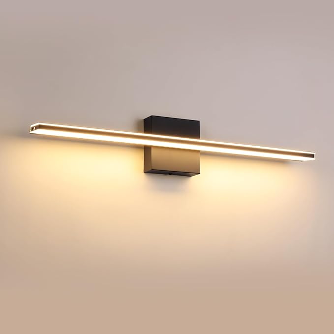 Vanity Light for Bathroom Lighting Fixtures Over Mirror 24 Inch Dimmable 5CCT Modern Vanity Lights Black Bathroom Light Bar Bath Wall Sconce 18W