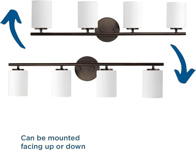 Progress Lighting P2160-20 Replay Bath & Vanity, 4-Light, Antique Bronze