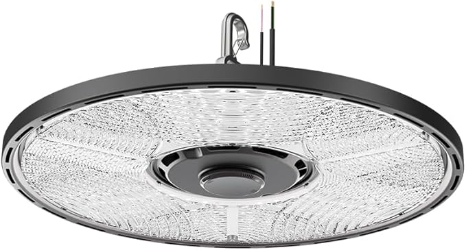 Lithonia Lighting Compact Pro Round LED High Bay Light, Ceiling Lighting Fixture, Adjustable 21000/24000/27000 Lumens, Selectable 4000K/5000K, UVOLT 120–347V, Black (CPRB ALO14 UVOLT SWW9 80CRI DBL)