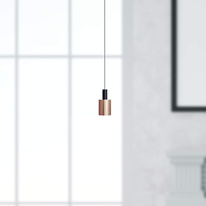 Virgo 1 Mini Pendant Lighting Black-Copper - LED Hanging Light Fixture for Kitchen Island, Bar, Foyer - Cluster Pendants - Dimmable, Adjustable Wire, Lamp Bulb Included